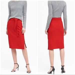 Banana Republic Red Belted Pencil Skirt - Size 12P